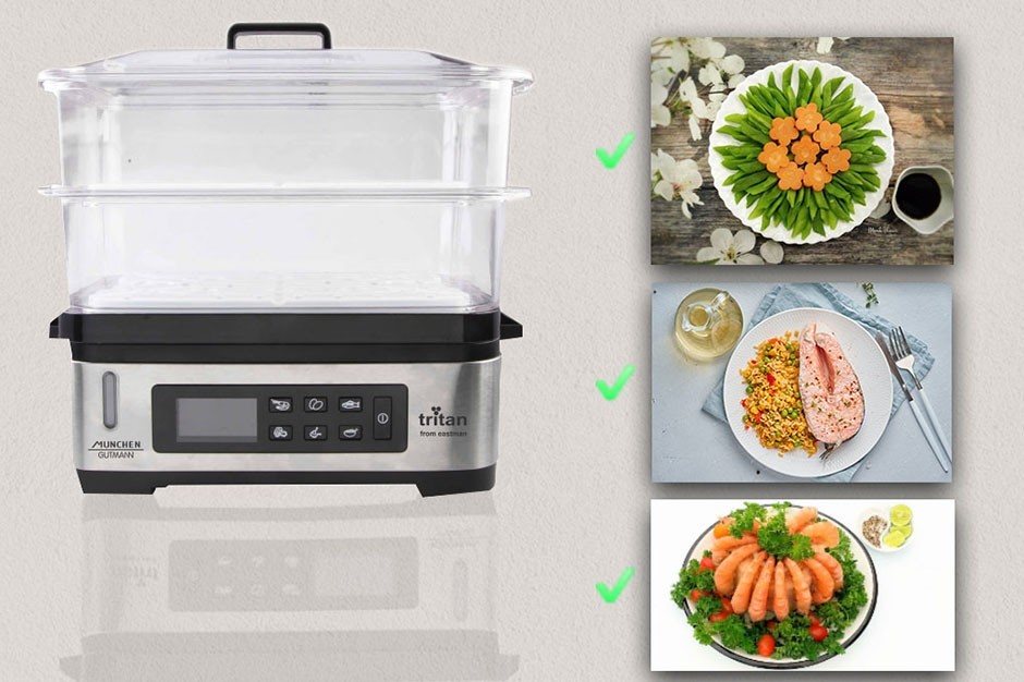 Máy hấp hơi nước Munchen MTR6 an toàn cho sức khỏe gia đình bạn - giữ nguyên vẹn chất dinh dưỡng & vitamin